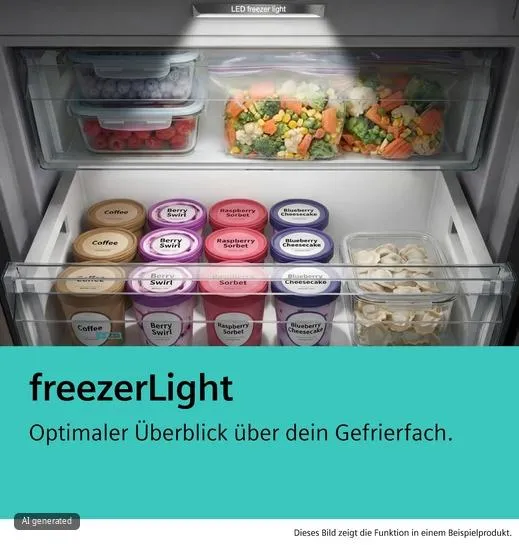 iQ500 Freistehende Kühl-Gefrier-Kombination mit Gefrierbereich unten 203 x 60 cm Gebürsteter schwarzer Stahl AntiFingerprint KG39NAXAG