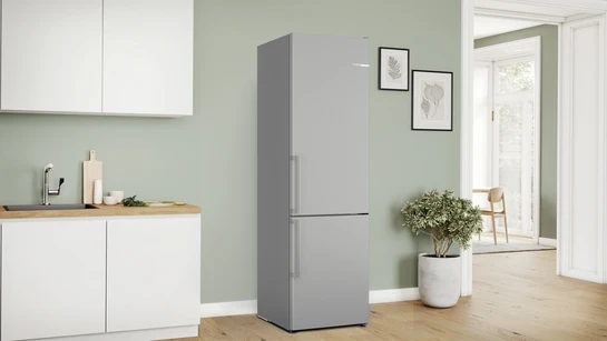 Serie 4 Freistehende Kühl-Gefrier-Kombination mit Gefrierbereich unten 203 x 60 cm Metall-Optik KGN39VLCT