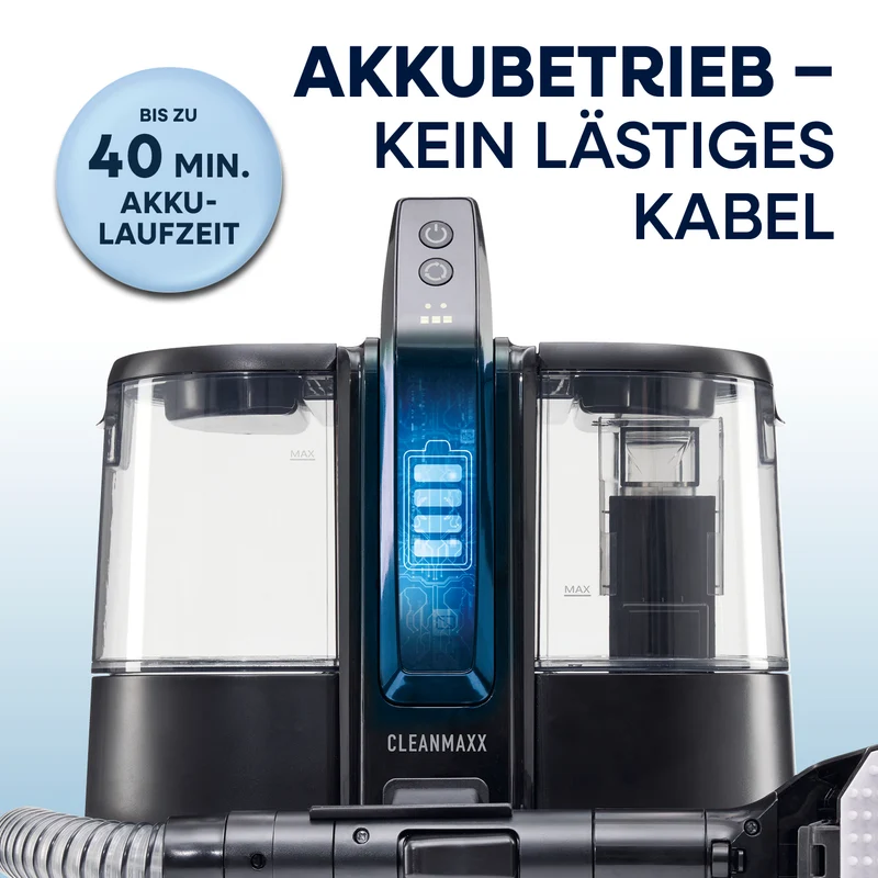 Akku-Polster- & Teppichreiniger Pro - 22 V - Schwarz