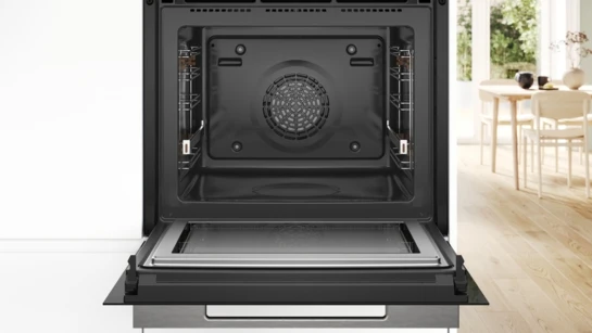Serie 8 Einbau-Backofen mit Mikrowellenfunktion 60 x 60 cm Schwarz HMG776NB1