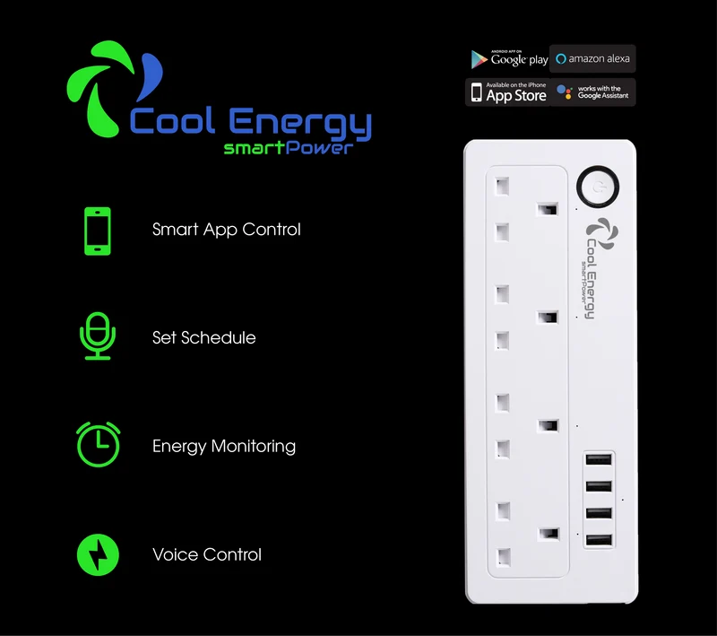 Cool Energy Smart 4 Plug Extension Lead