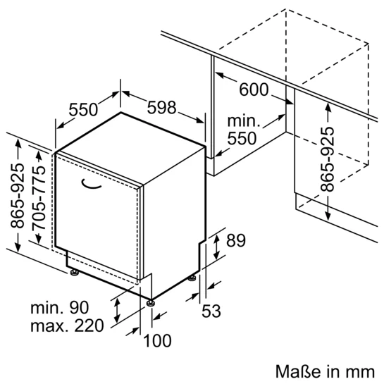 iQ300 Vollintegrierter Geschirrspüler 60 cm XXL SX63HX03TE