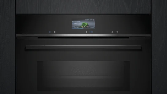 iQ700 Einbau-Kompaktbackofen mit Mikrowellenfunktion 60 x 45 cm Schwarz, Edelstahl CM776GKB1