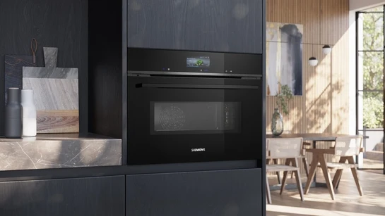 iQ700 Einbau-Kompaktbackofen mit Mikrowellenfunktion 60 x 45 cm Schwarz, Edelstahl CM776GKB1