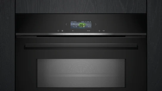 iQ700 Einbau-Kompaktbackofen mit Mikrowellenfunktion 60 x 45 cm Schwarz, Edelstahl CM724G1B1