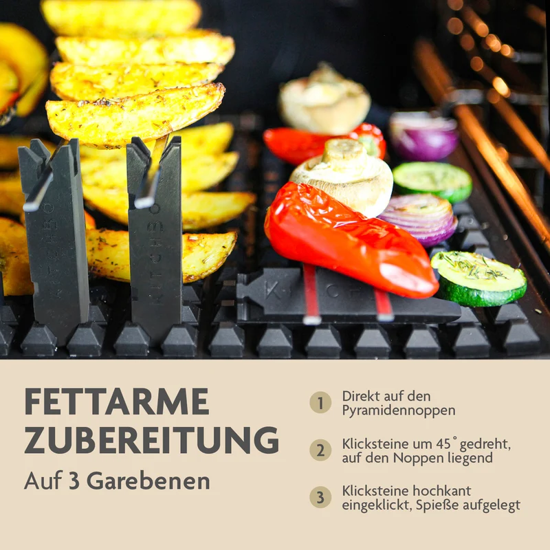 Starter Set - Silikon-Backmatte inkl. 2 Spieße + 4 Steine + 1 Schwamm