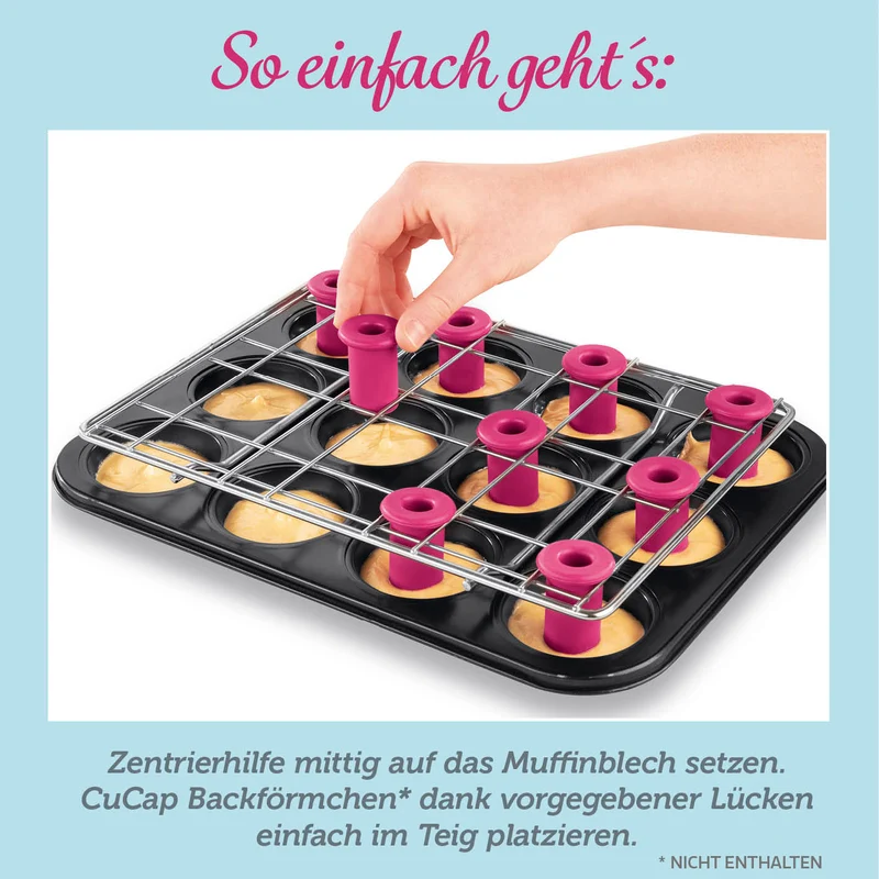 CuCap Backform + Zentrierungshilfe + Silikon-Backförmchen