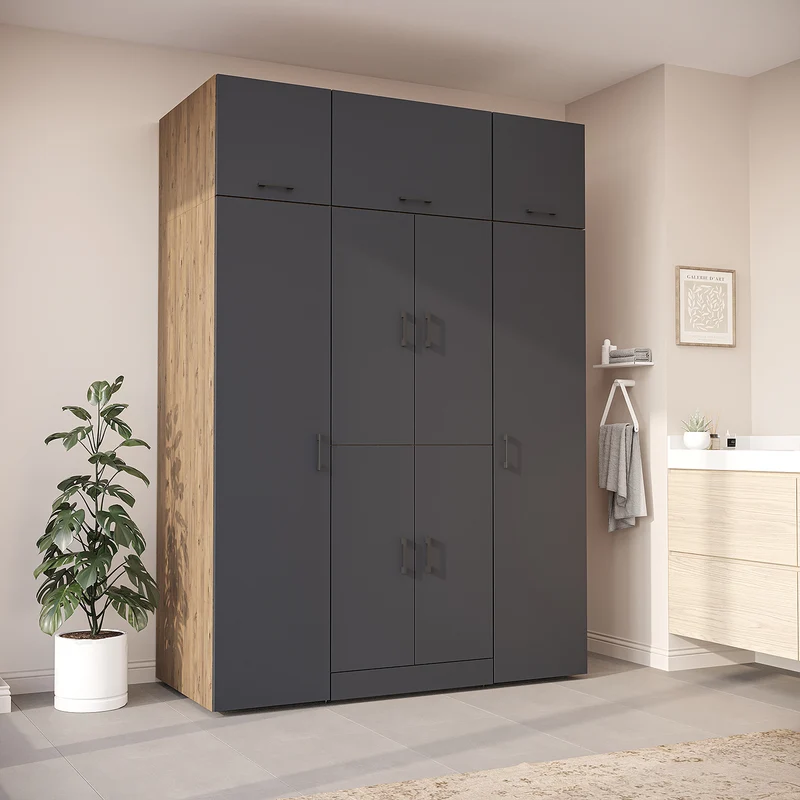 Roomart Waschmaschinenschrank DORA-I, 160 cm breit, für Waschmaschine und Trockner mit 2 Hochschränken, in 5 Farben