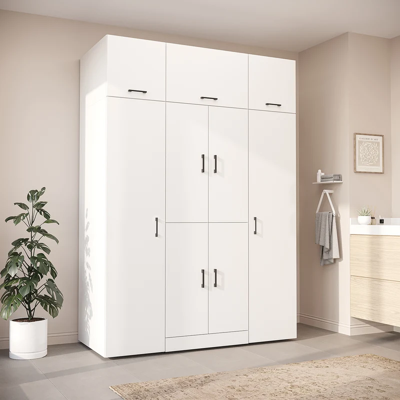Roomart Waschmaschinenschrank DORA-I, 160 cm breit, für Waschmaschine und Trockner mit 2 Hochschränken, in 5 Farben