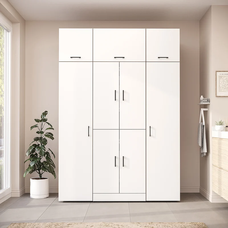 Roomart Waschmaschinenschrank DORA-I, 160 cm breit, für Waschmaschine und Trockner mit 2 Hochschränken, in 5 Farben