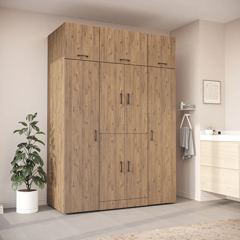 Roomart Waschmaschinenschrank DORA-I, 160 cm breit, für Waschmaschine und Trockner mit 2 Hochschränken, in 5 Farben