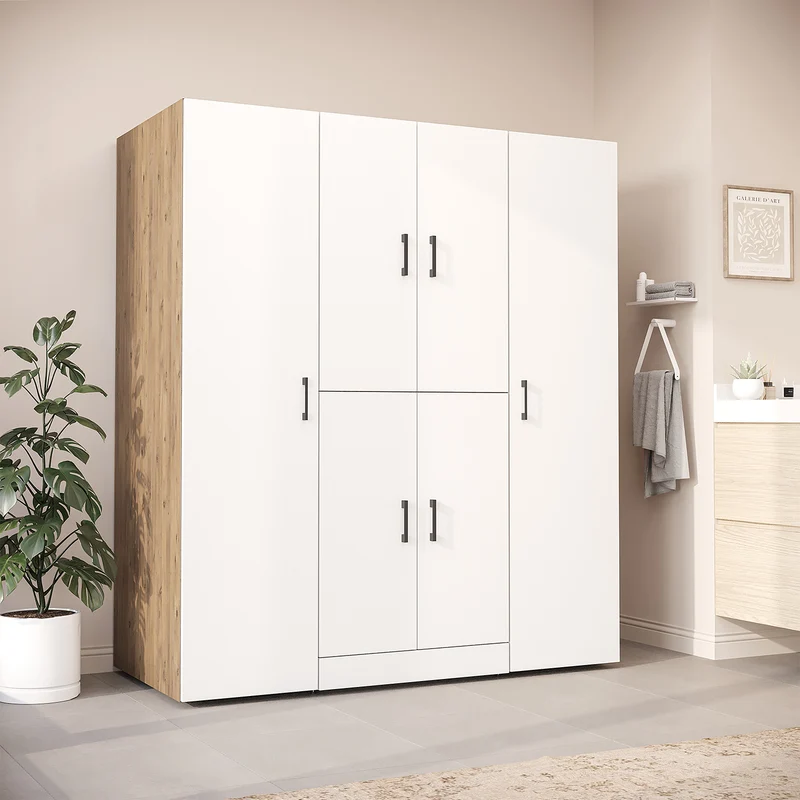 Roomart Waschmaschinenschrank DORA-I, 160 cm breit, für Waschmaschine und Trockner mit 2 Hochschränken, in 5 Farben