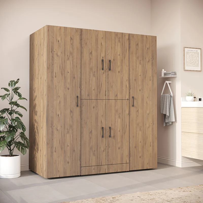 Roomart Waschmaschinenschrank DORA-I, 160 cm breit, für Waschmaschine und Trockner mit 2 Hochschränken, in 5 Farben