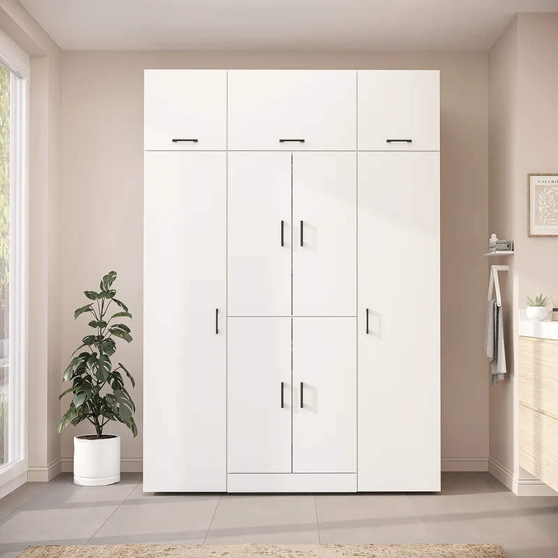 Roomart Waschmaschinenschrank DORA-I, 160 cm breit, für Waschmaschine und Trockner mit 2 Hochschränken, in 5 Farben