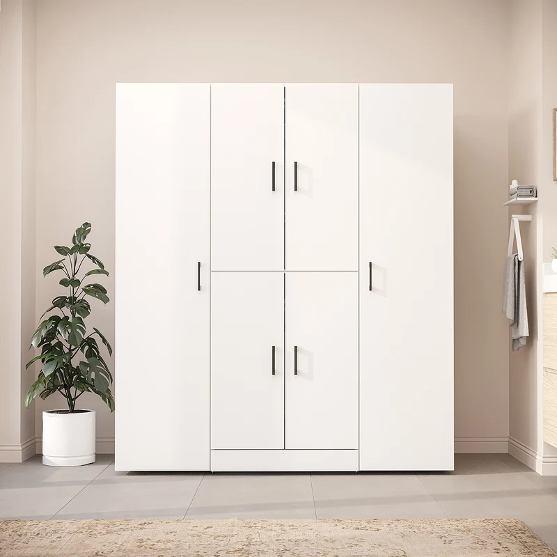 Roomart Waschmaschinenschrank DORA-I, 160 cm breit, für Waschmaschine und Trockner mit 2 Hochschränken, in 5 Farben