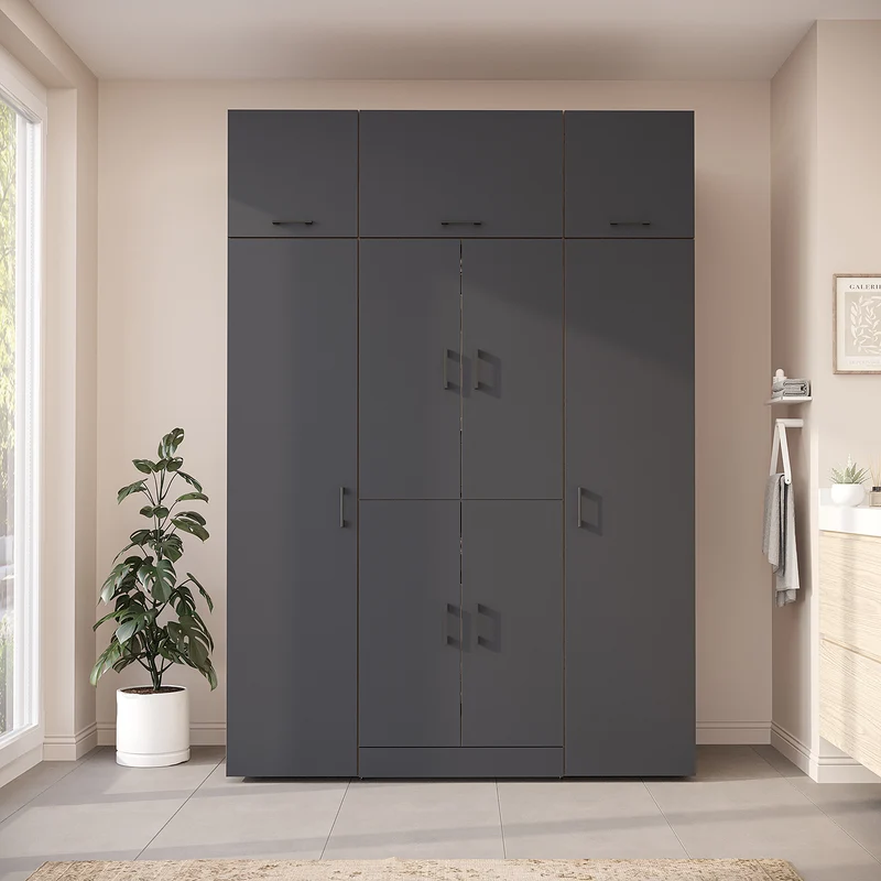 Roomart Waschmaschinenschrank DORA-I, 160 cm breit, für Waschmaschine und Trockner mit 2 Hochschränken, in 5 Farben