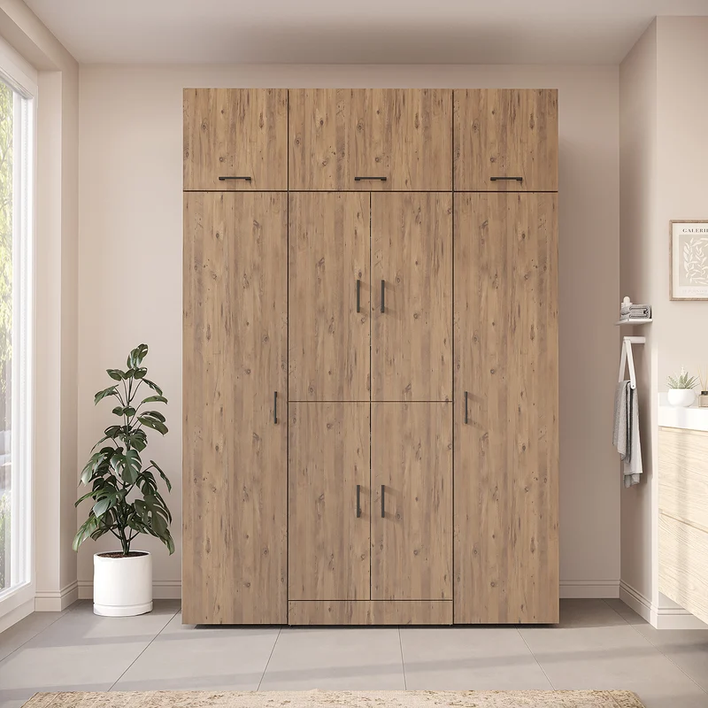 Roomart Waschmaschinenschrank DORA-I, 160 cm breit, für Waschmaschine und Trockner mit 2 Hochschränken, in 5 Farben