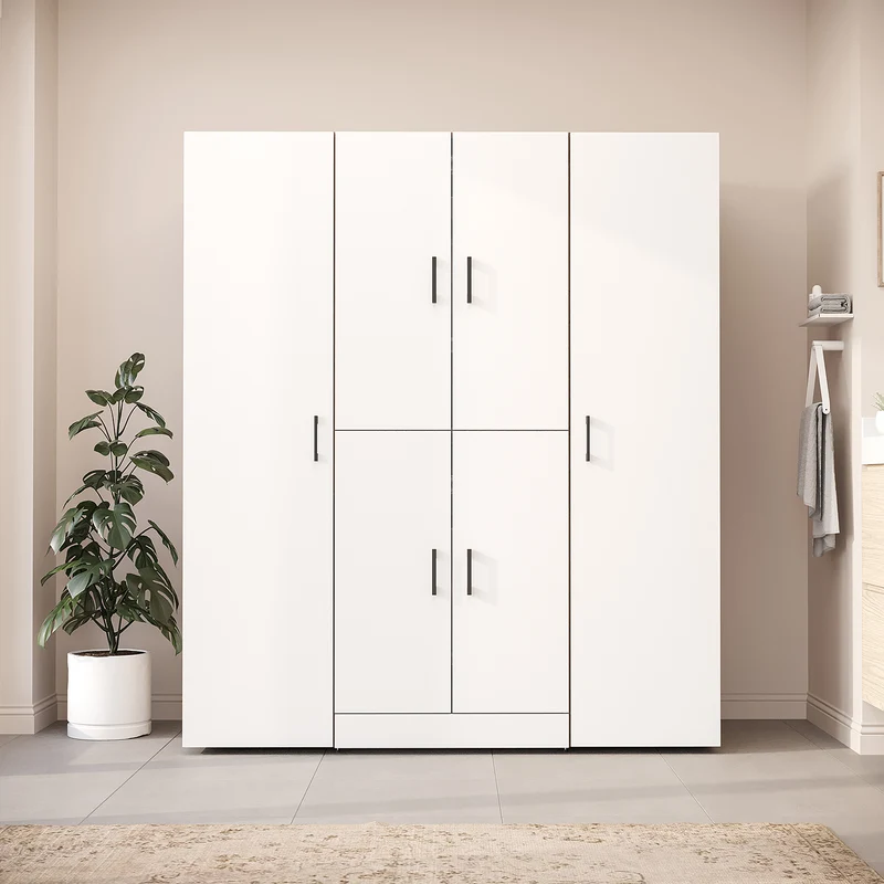 Roomart Waschmaschinenschrank DORA-I, 160 cm breit, für Waschmaschine und Trockner mit 2 Hochschränken, in 5 Farben