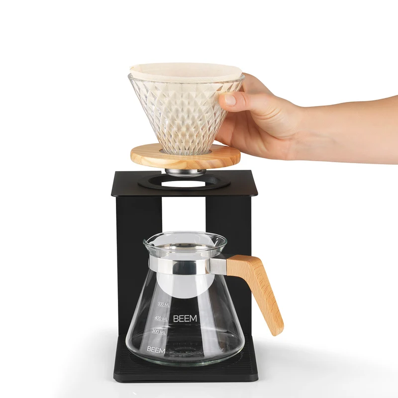 Kaffeebereiter Set Pour Over - 4-tlg. - 600 ml - schwarz/Edelstahl