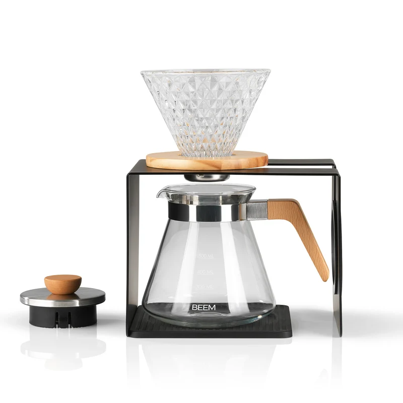 Kaffeebereiter Set Pour Over - 4-tlg. - 600 ml - schwarz/Edelstahl