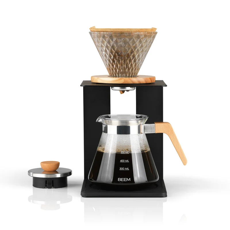 Kaffeebereiter Set Pour Over - 4-tlg. - 600 ml - schwarz/Edelstahl