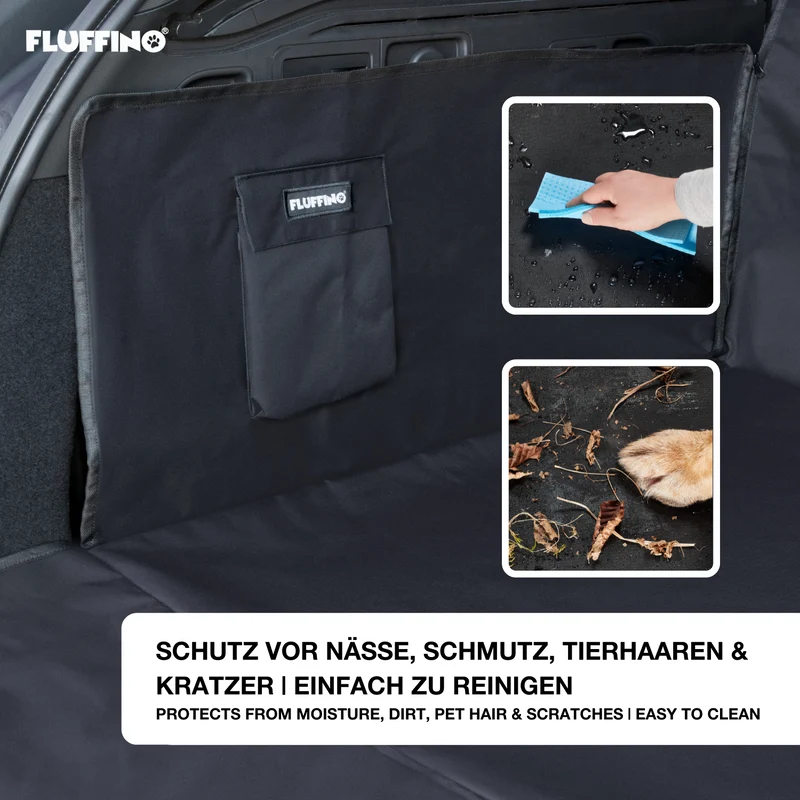 Kofferraumschutz für Hund inkl. Seiten- & Ladekantenschutz - dunkelgrau
