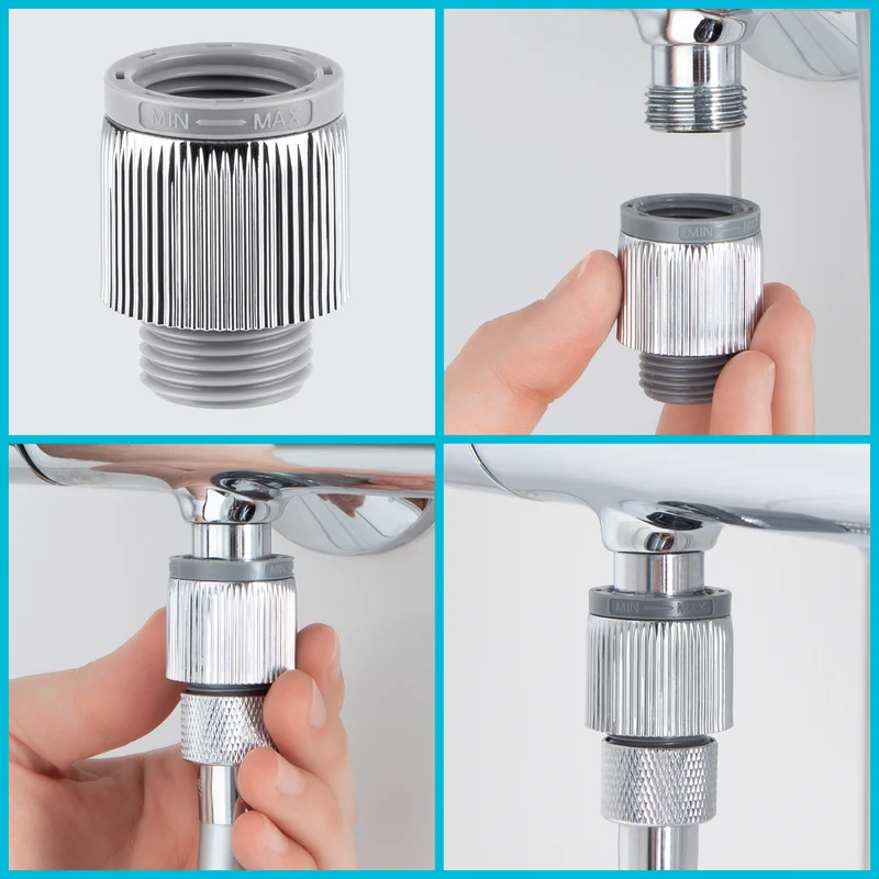 Einstellbarer Wassersparer für die Dusche - chromfarben - 2er-Set