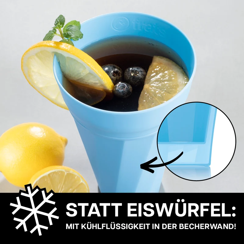 Trinkbecher 300ml - Selbstkühlend - 6er-Set - Blau