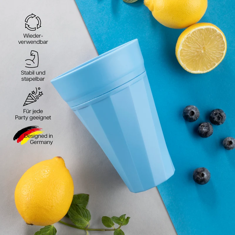 Trinkbecher 300ml - Selbstkühlend - 6er-Set - Blau