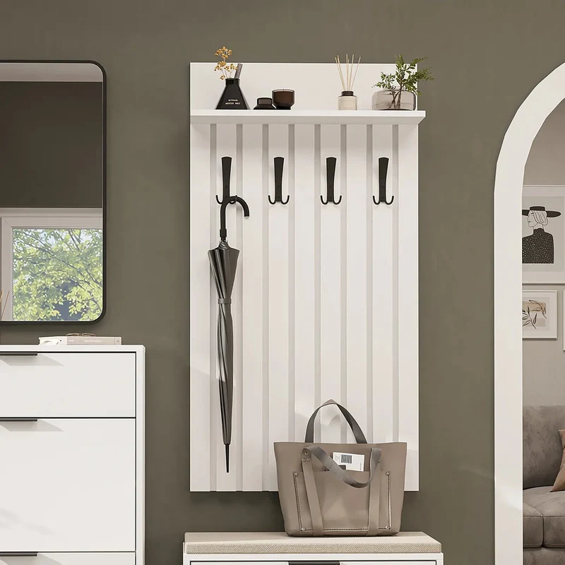 Roomart Garderobenpaneel NORD, 130 cm, mit 4 Doppelhaken und Hutablage, in 2 Farben