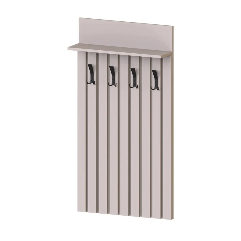 Roomart Garderobenpaneel NORD, 130 cm, mit 4 Doppelhaken und Hutablage, in 2 Farben