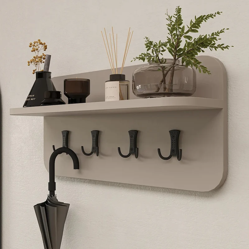 Roomart 3-teiliges Garderobenset LENA, mit Sitzbank 120 cm, Wandgarderobe und Bogenspiegel, in 2 Farben