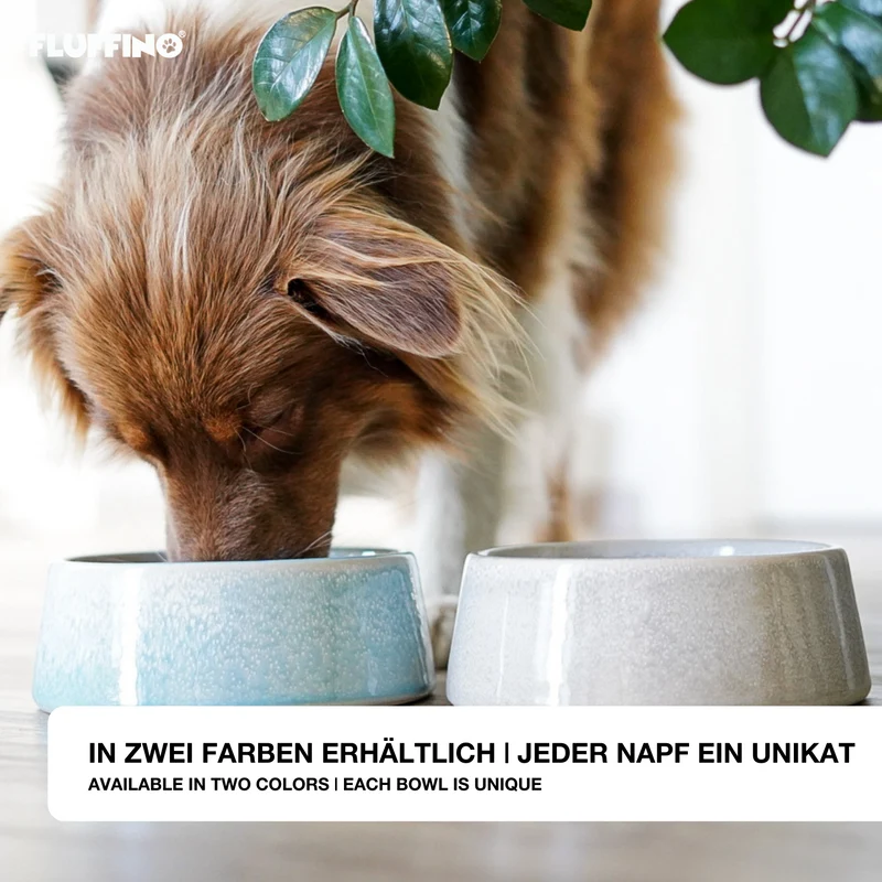 Hundenapf / Futternapf Keramik - 800 ml - Lebensmittelecht - Grau
