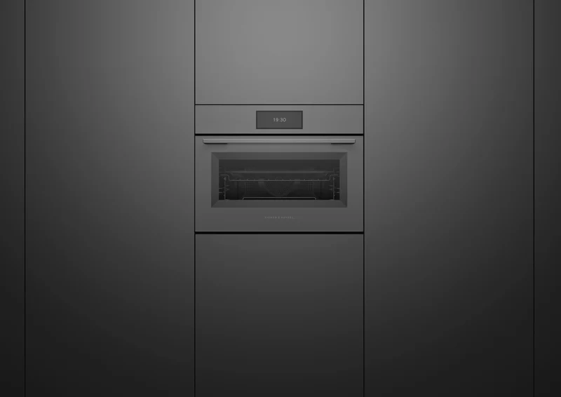 Fisher & Paykel 60cm Series 9 Minimal Compact Combi-Microwave Oven, Grey Glass