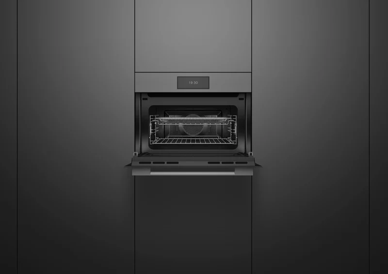 Fisher & Paykel 60cm Series 9 Minimal Compact Combi-Microwave Oven, Grey Glass