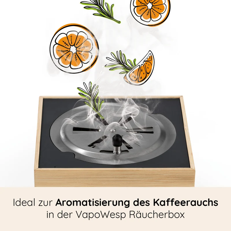 Räucherbox inkl. Orange & Rosemary (3x je 100 g / 1x 50 g)
