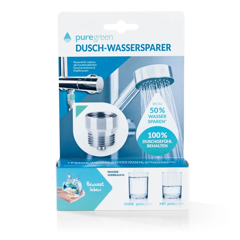 Wassersparer für die Dusche - Spart bis zu 50 % Wasser - chromfarben