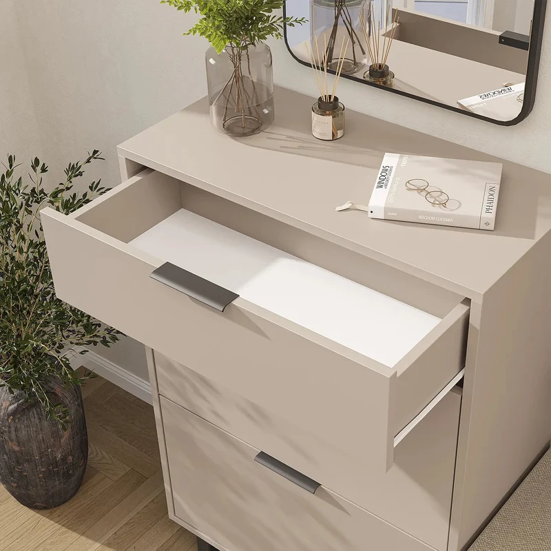 Roomart 4-teiliges Garderobenset NORD, mit Schuhschrank, Sitzbank mit Schuhklappe, Wandgarderobe und Spiegel, in 2 Farben