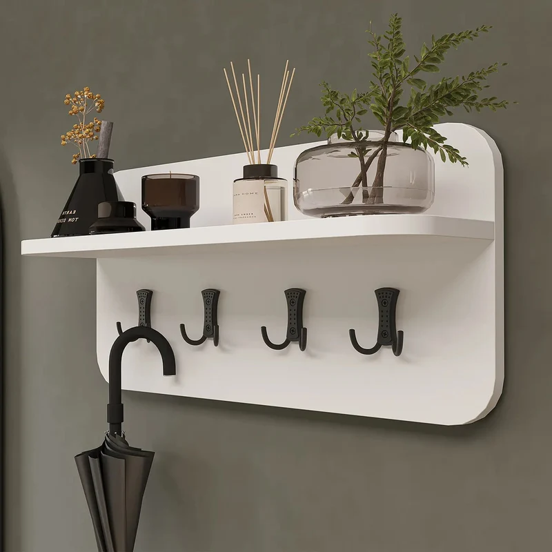 Roomart 4-teiliges Garderobenset NORD, mit Schuhschrank, Sitzbank mit Schuhklappe, Wandgarderobe und Spiegel, in 2 Farben
