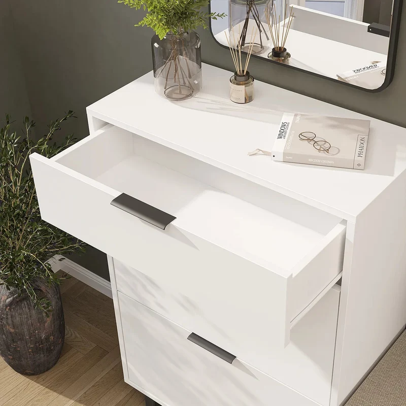 Roomart 4-teiliges Garderobenset NORD, mit Schuhschrank, Sitzbank mit Schuhklappe, Garderobenpaneel 130 cm und Spiegel, in 2 Farben