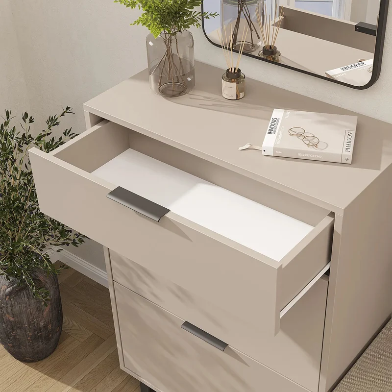 Roomart 4-teiliges Garderobenset NORD, mit Schuhschrank, Sitzbank mit Schuhklappe, Garderobenpaneel 130 cm und Spiegel, in 2 Farben