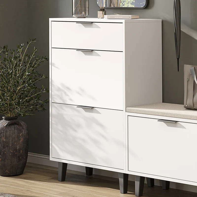 Roomart Schuhschrank NORD, 112 cm, mit 2 Schuhklappen und Schublade, in 2 Farben