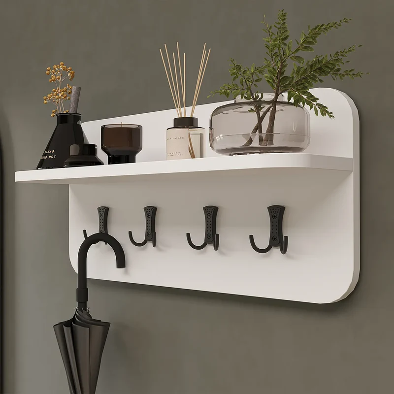 Roomart 4-teiliges Garderobenset NORD, mit Schuhschrank, Sitzbank, Wandgarderobe und Spiegel, in 2 Farben