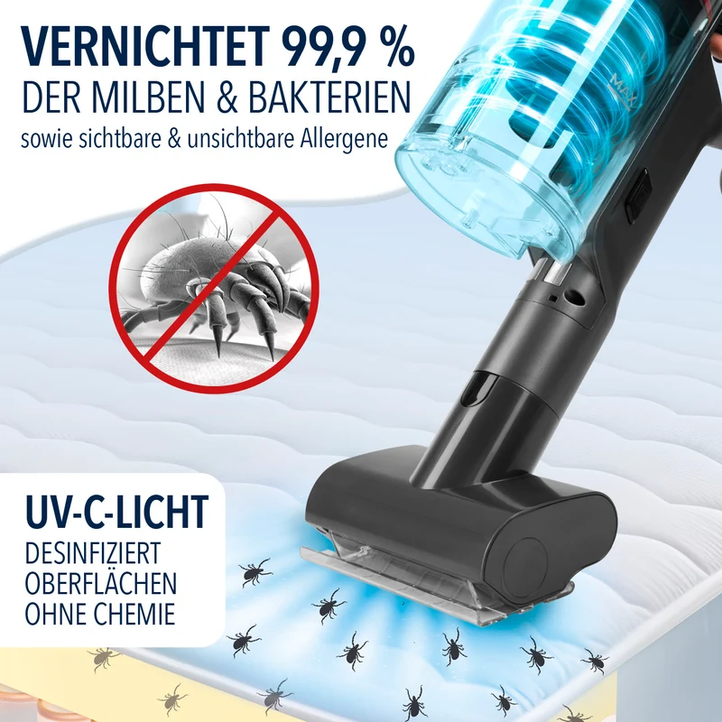 AeroTech 500 Staubsauger mit Absaugstation – Grau-Blau