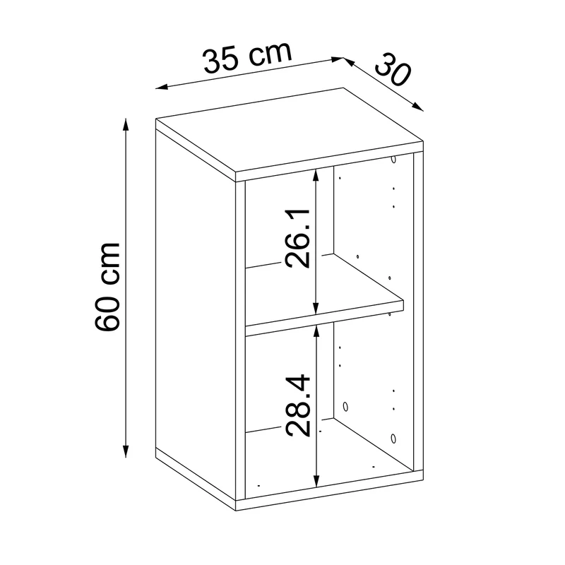 Roomart GUSTO Hochschrank 35 cm – Bad-Hängeschrank mit Soft-Close – Moderner Badezimmerschrank mit Stauraum – Weiß oder Eiche