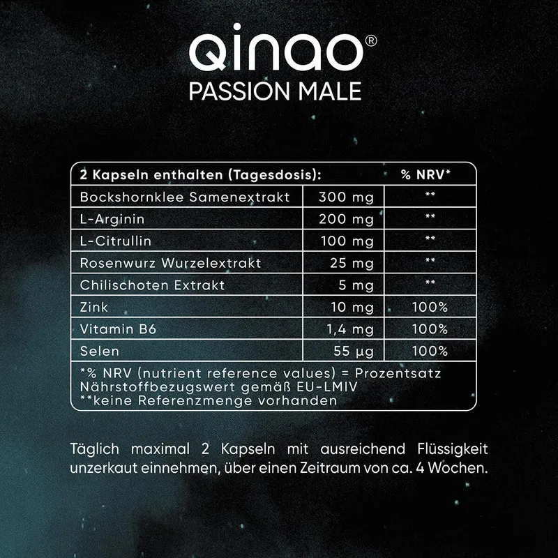 Nahrungsergänzungsmittel PASSION MALE - 90 Kapseln