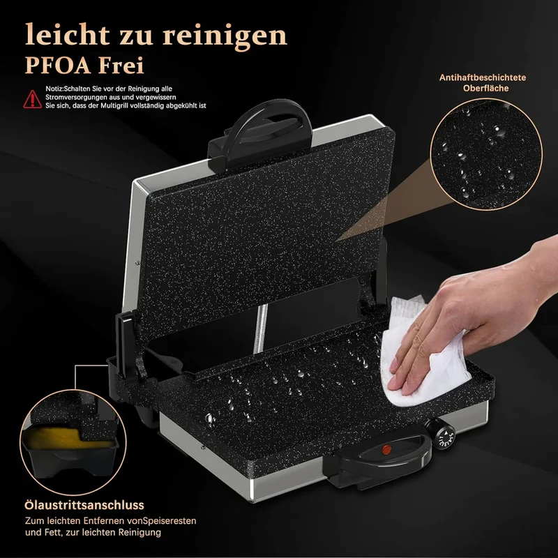 Scheffler 2000W Kontaktgrill Multi-Grill & Brotmaschine + Scheffler 24cm Bratpfanne