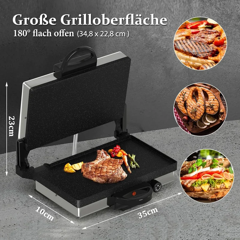 Scheffler 2000W Kontaktgrill Multi-Grill & Brotmaschine + Scheffler 24cm Bratpfanne