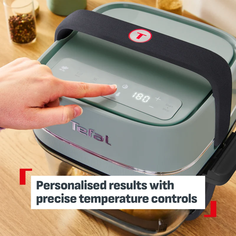 Tefal Crisp & Go Portable Glass Air Fryer Eucalyptus