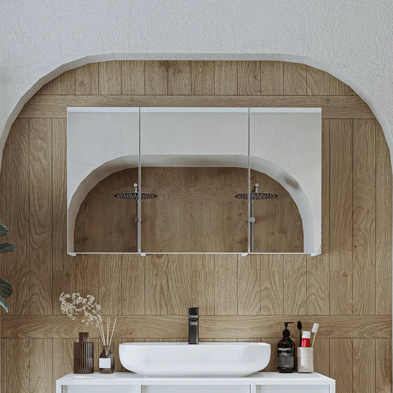 Roomart Badmöbel-Set GUSTO 105 cm, 4-teilig mit Keramik-Waschbecken und Spiegelschrank in 2 Farben